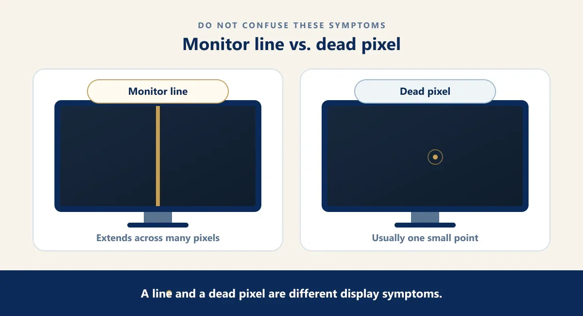 Monitor line vs dead pixel