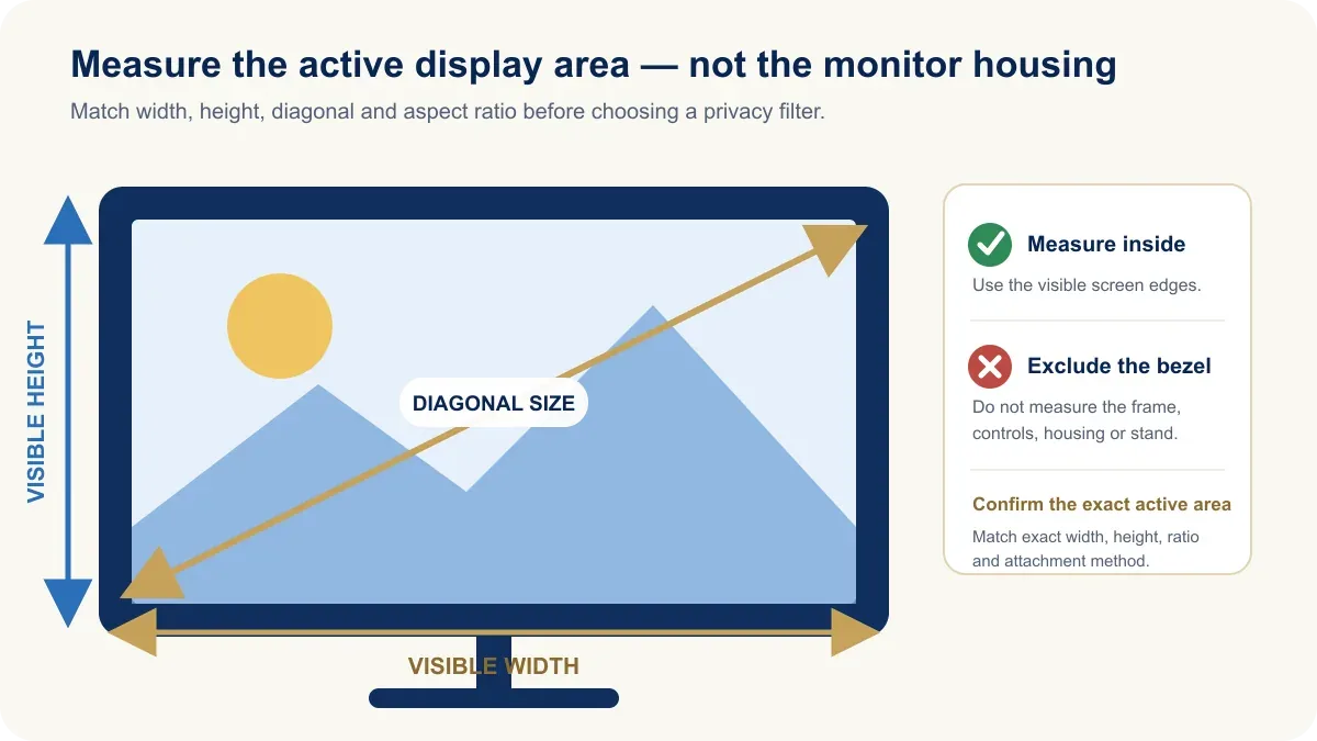 How to measure a monitor for a privacy screen