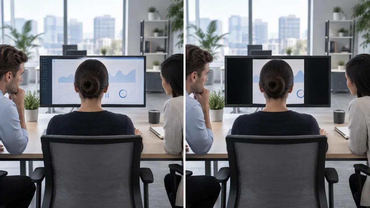 Monitor privacy screen reducing side viewing angle