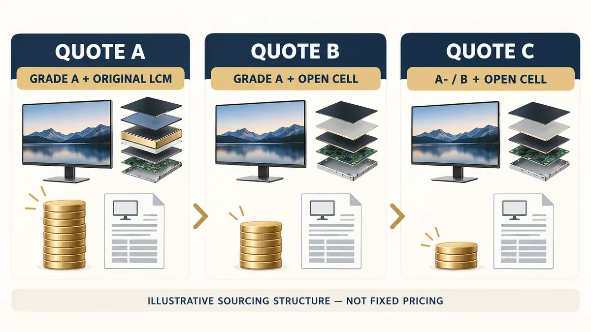 Why OEM monitor quotes differ by panel grade and display structure