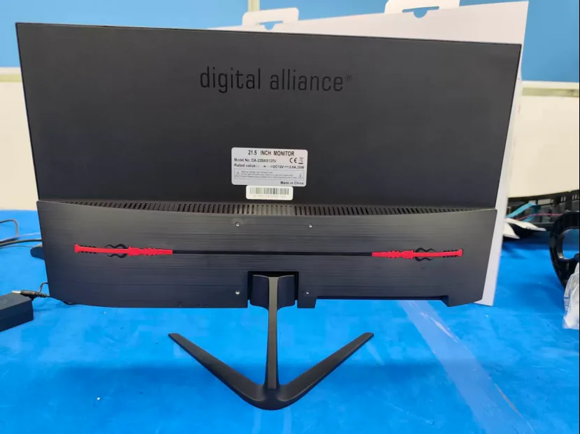 Custom brand logo applied to a monitor rear housing