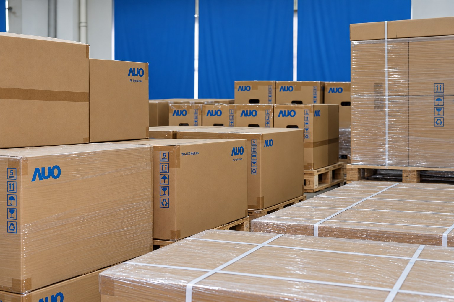 AUO display panels stored for monitor production