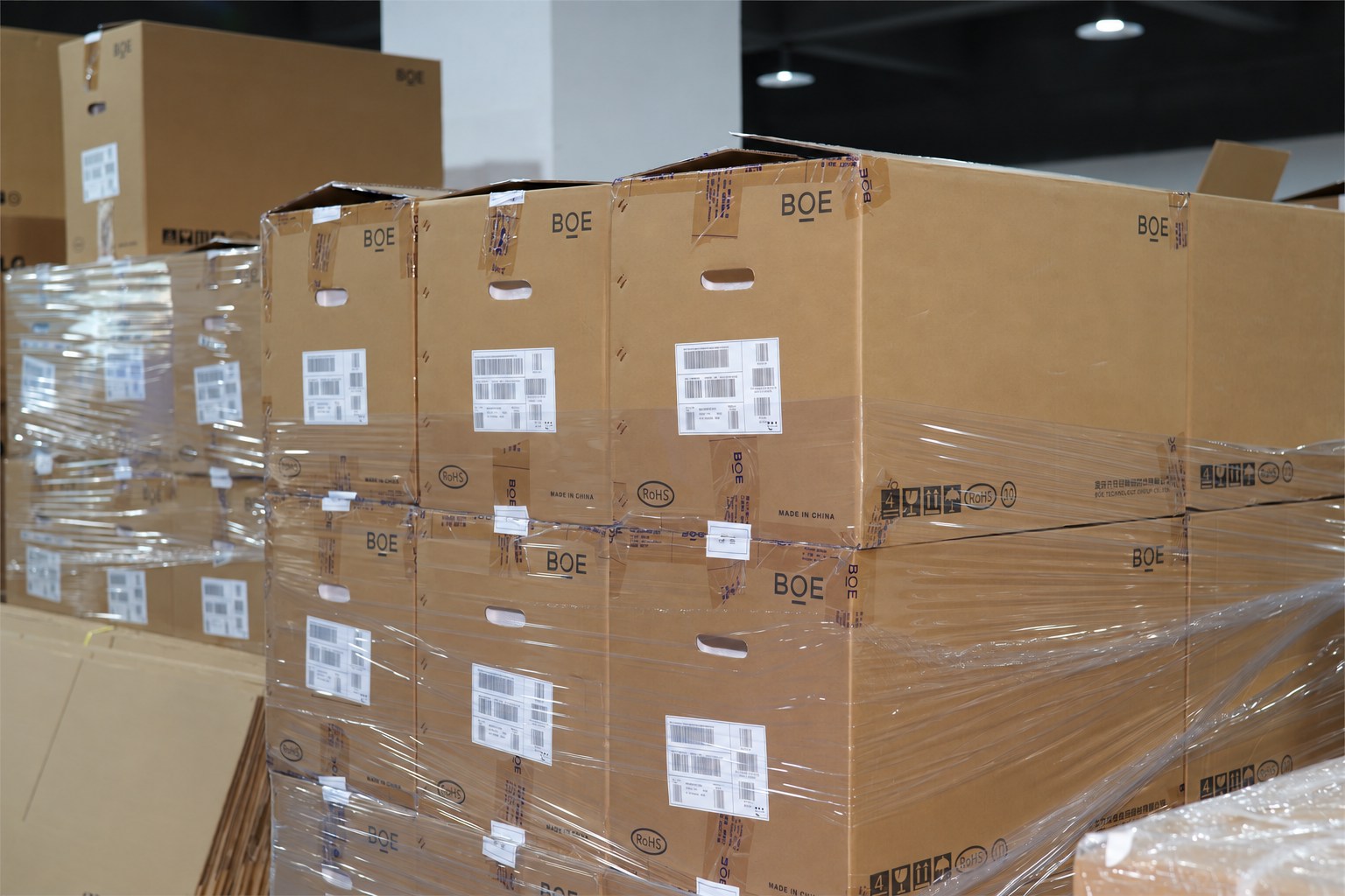 BOE display panels reserved in warehouse cartons